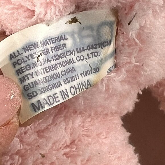NAPCO PINK PLUSH LOTSA LOVE TEDDY BEAR 12" SOFT DOT SHEER BOW LOVEY BABY READ - Picture 10 of 11